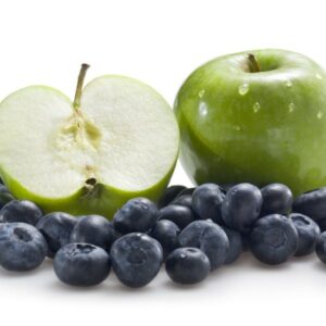 Apples And Blueberries Isolated On White